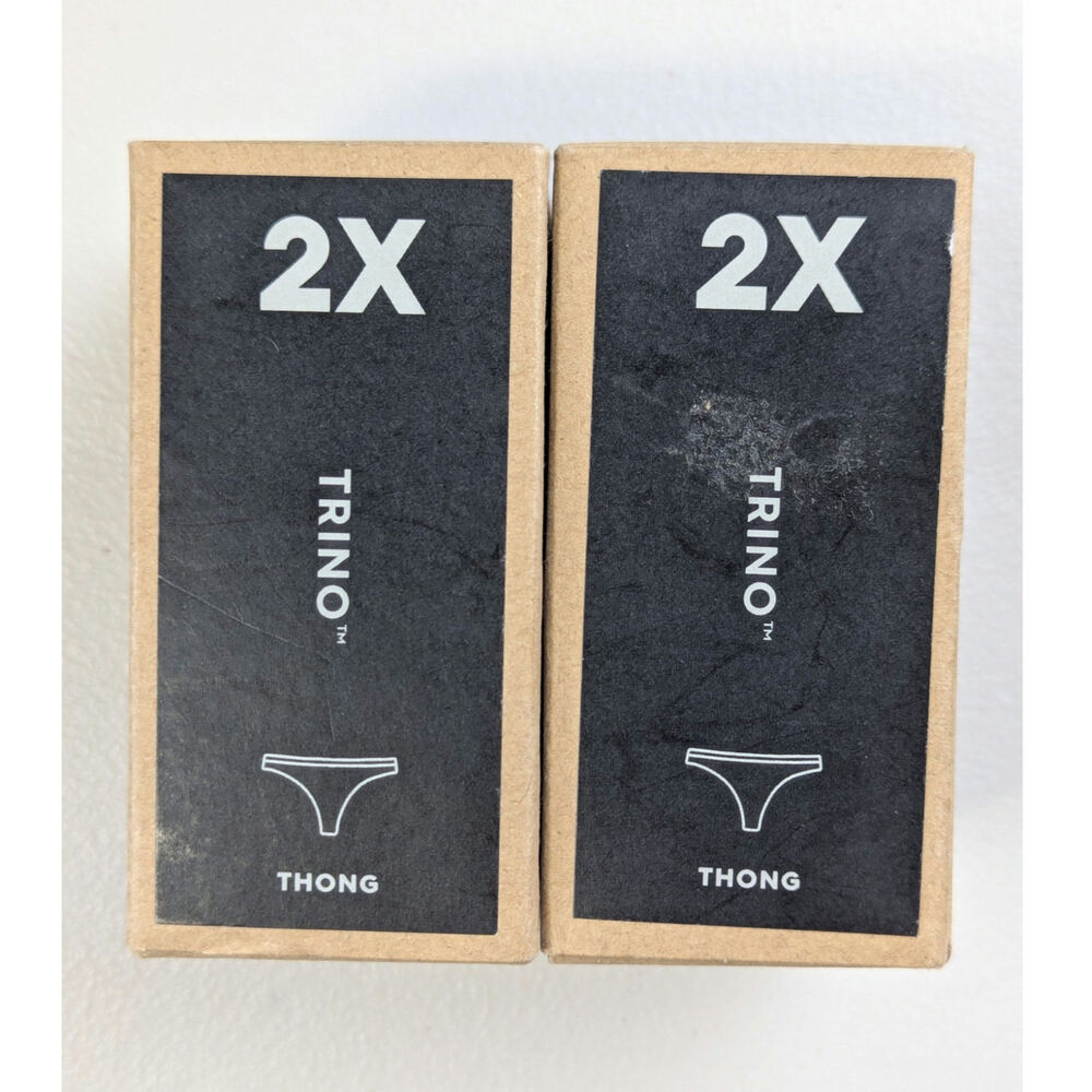 allbirds Trino Thong Underwear Panties set of 2 Womens 2X Dark Grey Wool